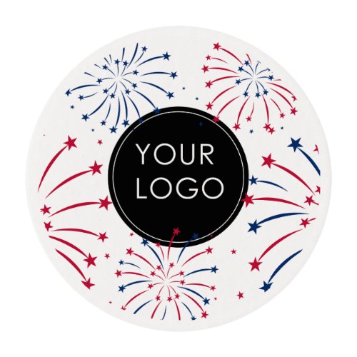 Add Logo 4th of July Business Company Fireworks Edible Frosting Rounds
