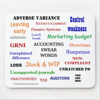 Add Logo Accounting Swear Words Mouse Pad by accountingcelebrity at Zazzle