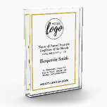 Add Logo and Custom Employee Info - Presentation Acrylic Award<br><div class="desc">A png file works best for the logo! Add your photo or logo and accomplishments to this plaque with several text areas to add an employee award or other presentation. You can make changes to the text or click on the customize link to move things around.</div>