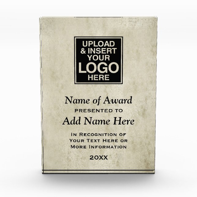 Add Logo and Custom Information for Presentation Award (Front)
