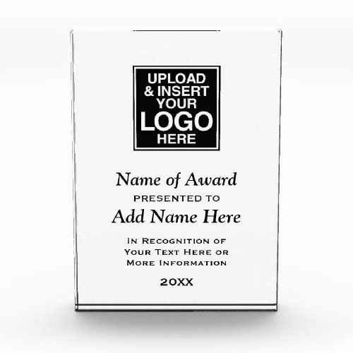 Add Logo and Employee Name for Presentation clear Acrylic Award