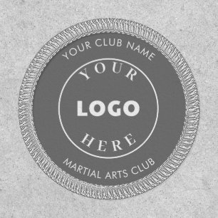 Add Logo and Group Name Gray and White Club Patch