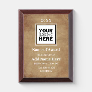 Add Logo and Info for Reward or Honor - Parchment Award Plaque