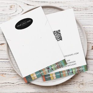 Add Logo and QR Code Necklace Earring Display Card