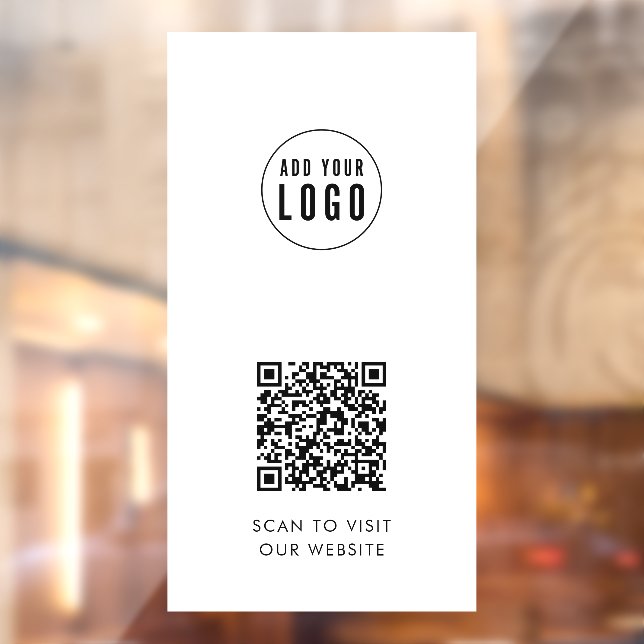 Add Logo and Your Website QR Code Window Cling (Sheet 2)