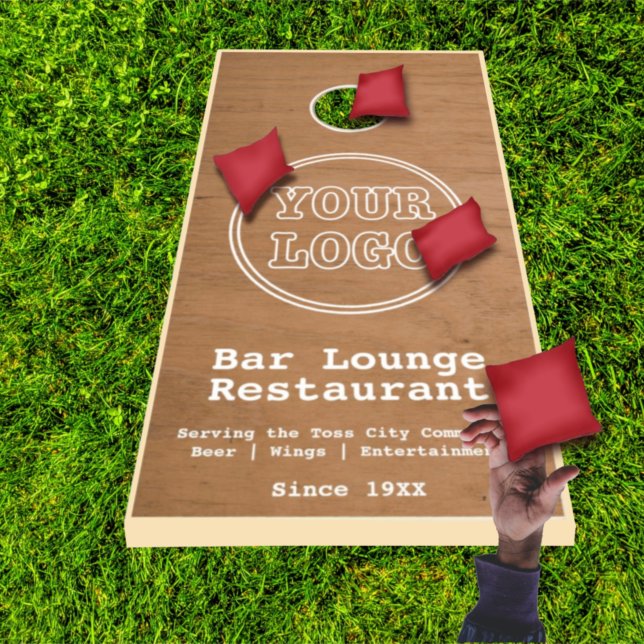 Add Logo Bar Lounge Restaurant Marketing Cornhole Set (Creator Uploaded)