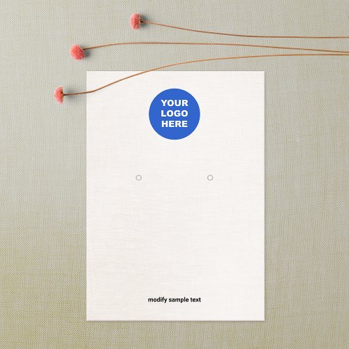 Add Logo Beige Earring Display Card