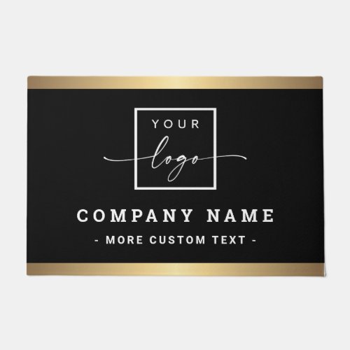 Add logo black business company name doormat