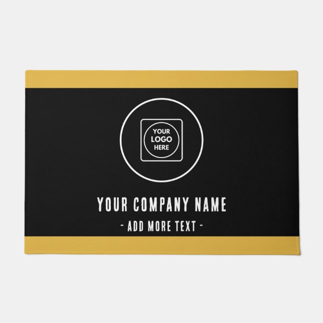 Add Logo Black Business Name doormat (Front)