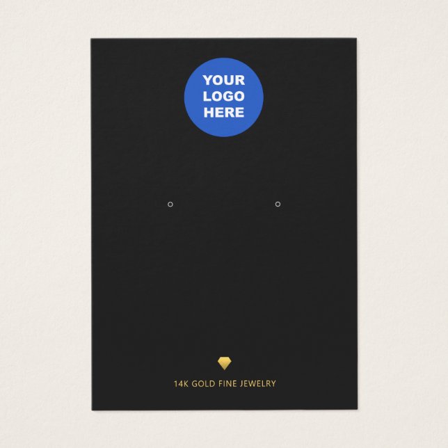 Add Logo Black Earring Display Gold Diamond Icon (Front)