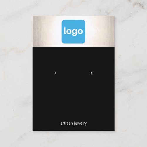 Add Logo Black Gold Earring  Display Holder    Business Card
