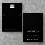 Add logo black necklace earring display card<br><div class="desc">Black or custom color earring  and necklace product display card with custom logo template and social media icons.</div>