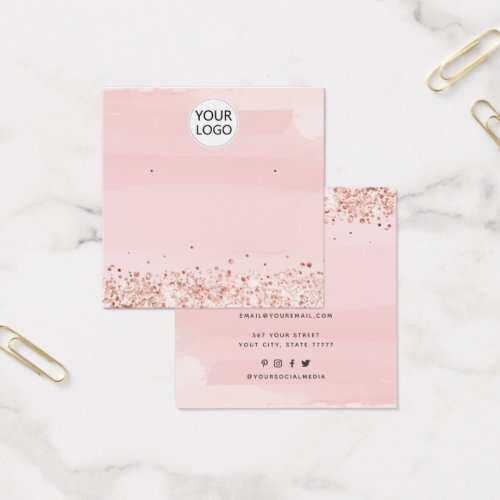 Add Logo Blush Pink Jewelry earring display card