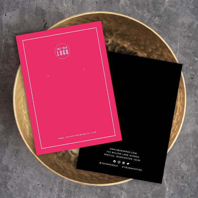 Add Logo Border Custom Color Earring Display Card (Creator Uploaded)