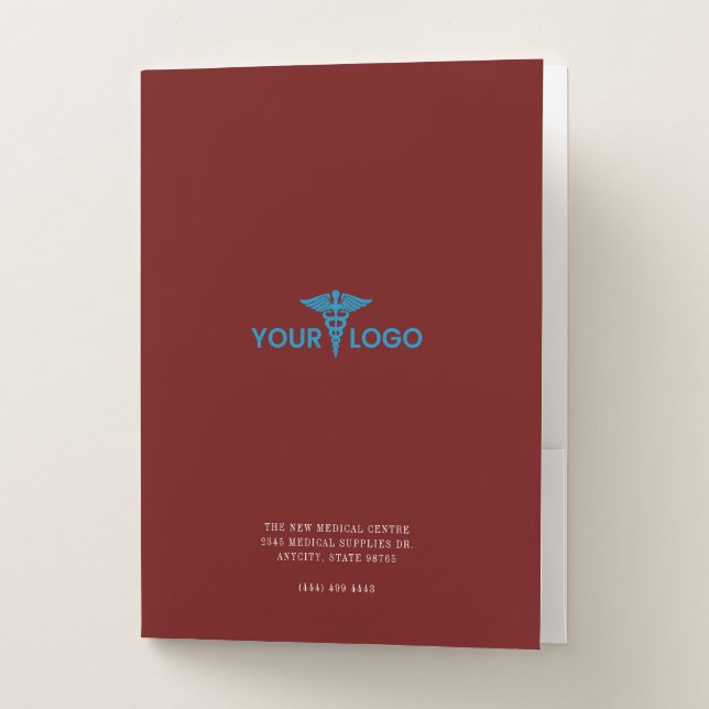 Add Logo Business Card Slot Custom Modern Company Pocket Folder (Front)