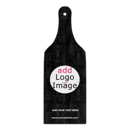 Add Logo Business Chic Customizable Brand Black  Cutting Board