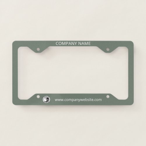 Add Logo Business Name and Website Corporate License Plate Frame