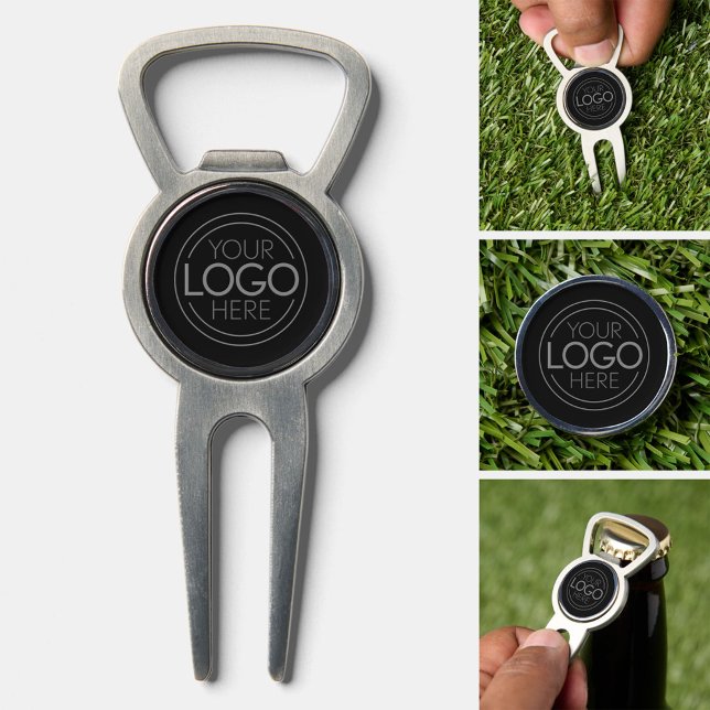 Add Logo Business Professional - Black Background Divot Tool (Custom Golf Divot Tool)