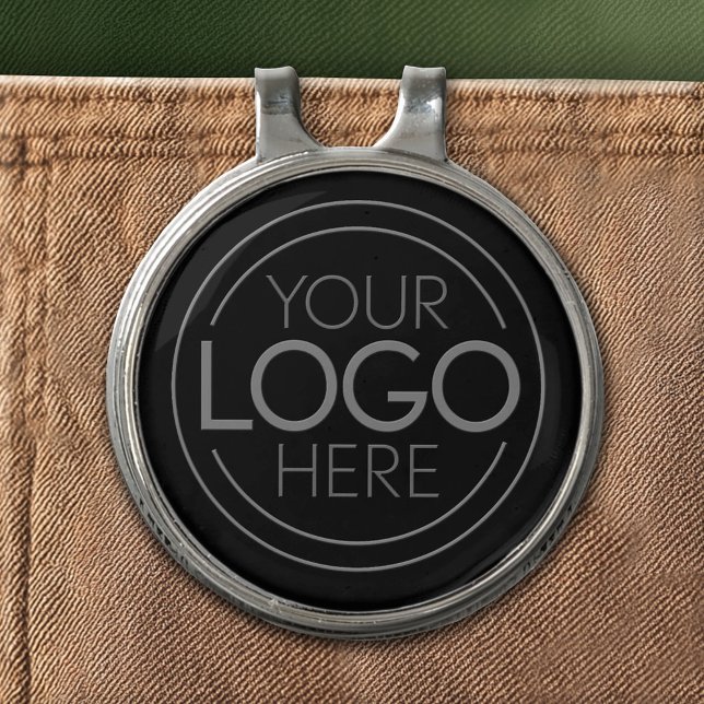 Add Logo Business Professional - Black Background Golf Hat Clip (Custom Golf Hat Clip)