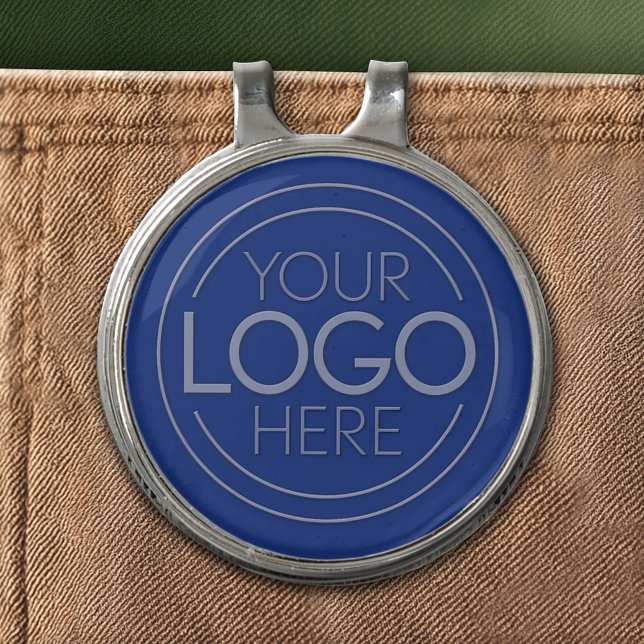 Add Logo Business Professional - Blue Background Golf Hat Clip (Custom Golf Hat Clip)