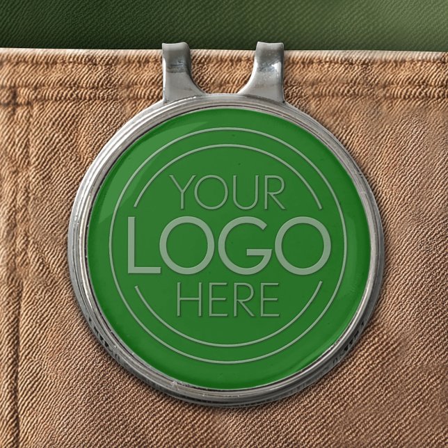 Add Logo Business Professional - Green Background Golf Hat Clip (Custom Golf Hat Clip)