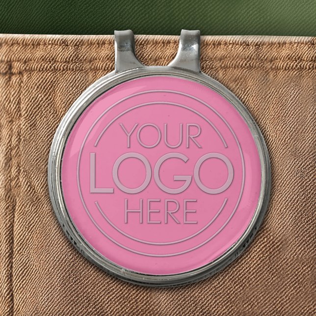 Add Logo Business Professional - Pink Background Golf Hat Clip (Custom Golf Hat Clip)