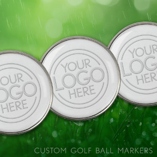 Add Logo Business Professional - White Background Golf Ball Marker