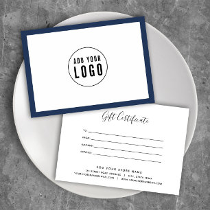 Add Logo Calligraphy Custom Color Gift Certificate