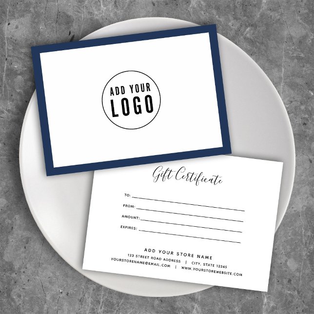 Add Logo Calligraphy Custom Color Gift Certificate (Creator Uploaded)