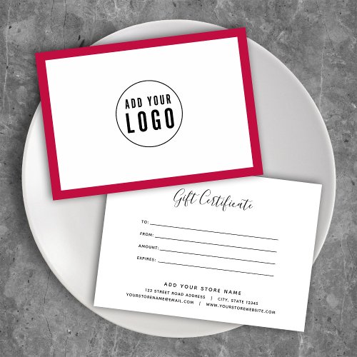 Add Logo Calligraphy Custom Color Gift Certificate