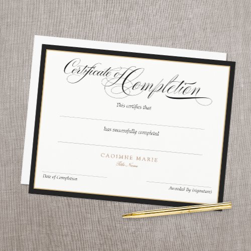 Add Logo Certificate of Completion Award