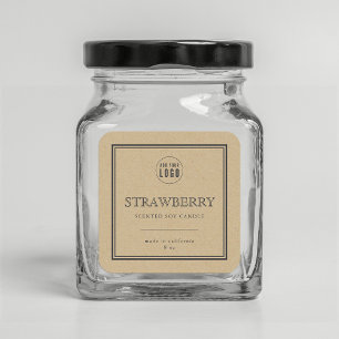 Add Logo Classic Gray Border Kraft Product Label