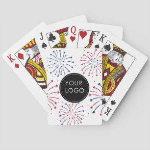 Add Logo Corporate Business Company 4th of July Poker Cards