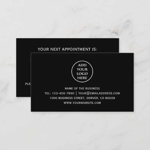 Add Logo Corporate Professional Business Company Appointment Card