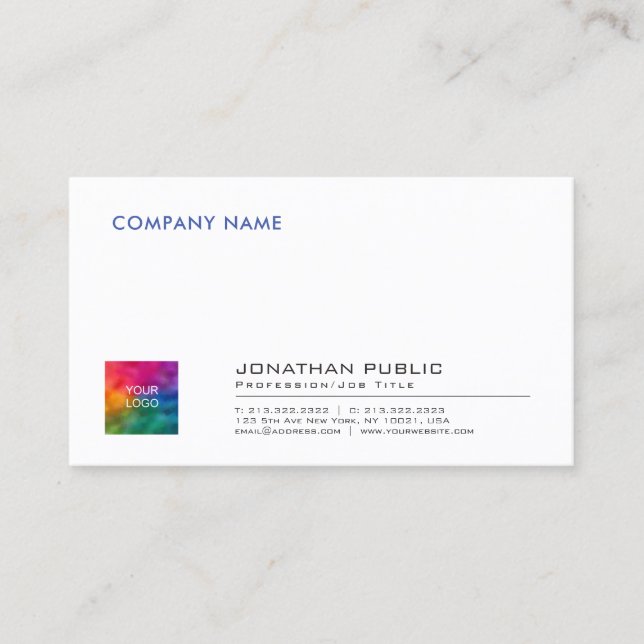 Add Logo Create Your Own Simple Corporate Template Business Card (Front)