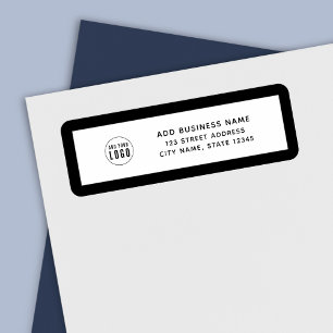 Add Logo Custom Border Business Return Address Label