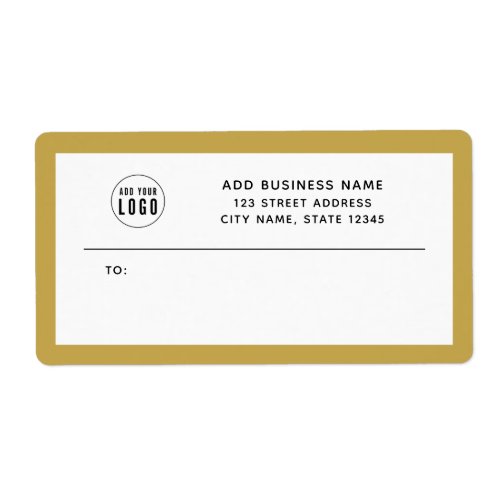 Add Logo Custom Border Business Return Address Label