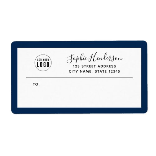 Add Logo Custom Border Calligraphy Return Address Label