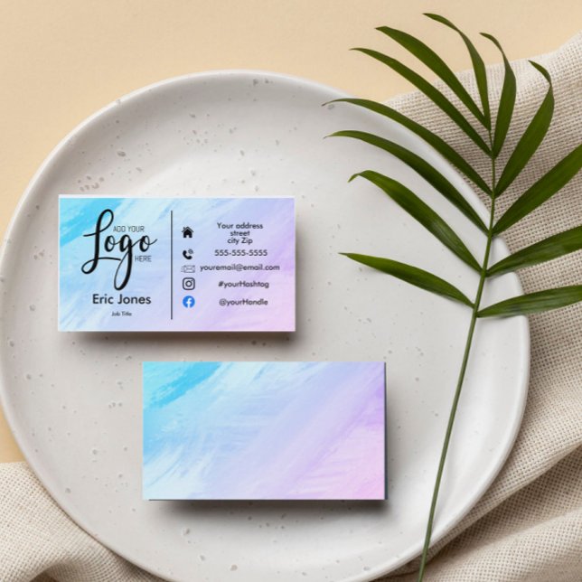 add logo Custom BUSINESS LOGO and social media Bus Card (Creator Uploaded)