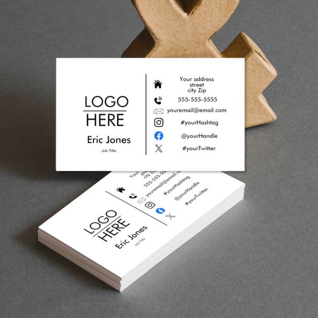 add logo Custom BUSINESS LOGO and social media Bus Card (Creator Uploaded)