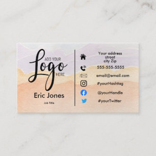 add logo Custom BUSINESS LOGO and social media Bus Card