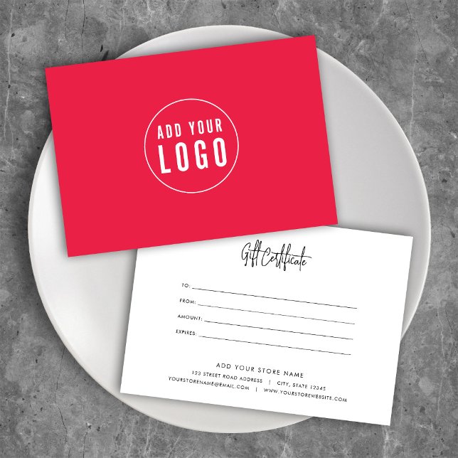 Add Logo Custom Color Script Gift Certificate (Creator Uploaded)