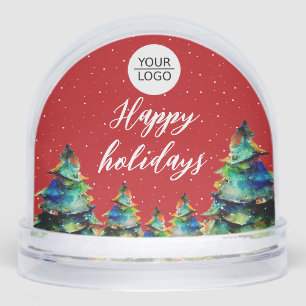 Add Logo Custom Text Christmas Tree Customer Snow Globe