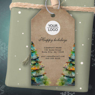 Add Logo Custom Text Christmas Tree Promotion Gift Tags