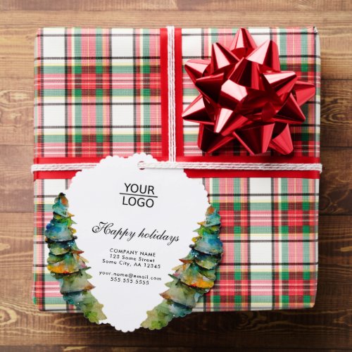 Add Logo Custom Text Christmas Tree Promotion Ornament Card
