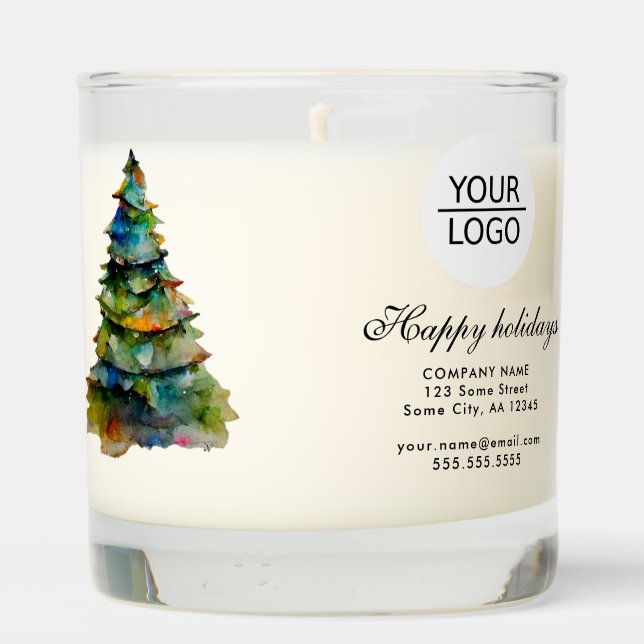 Add Logo Custom Text Christmas Tree Promotion Scented Candle (Back)