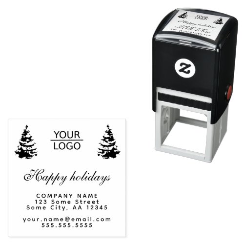 Add Logo Custom Text Christmas Tree Promotion Self_inking Stamp