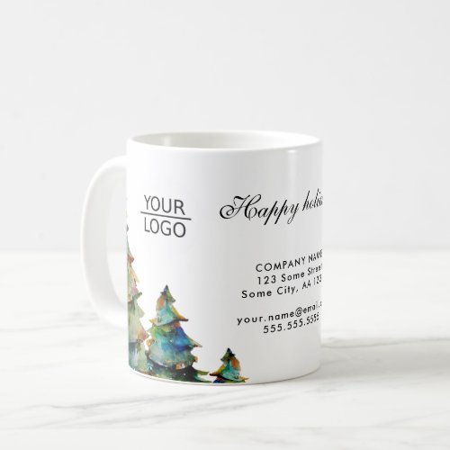 Add Logo Custom Text Christmas Trees Promotion Coffee Mug