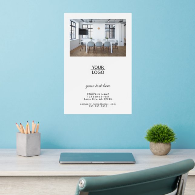 Add Logo Custom Text Company Promotion Photo Wall Decal (Home Office 2)