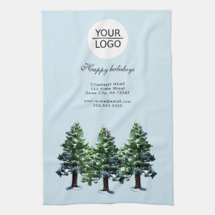Add Logo Custom Text Pine Tree Promotion Kitchen Towel